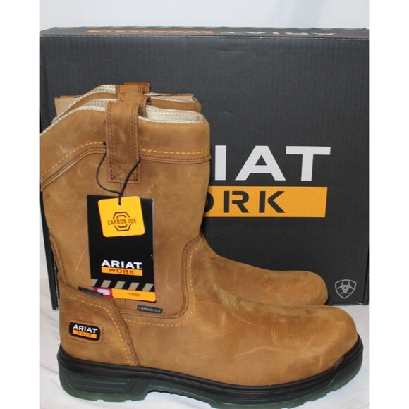 ARIAT MEN\'S TURBO PULL ON H20 PULL ON CARBON TOE BOOTS AGED BARK 11.5 NIB main image 7